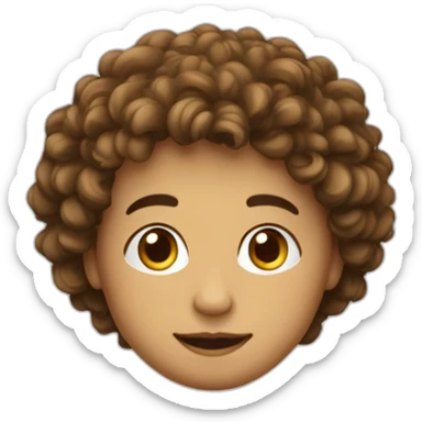 Un rebeu petit avec des cheveux bouclés et mi-long sticker