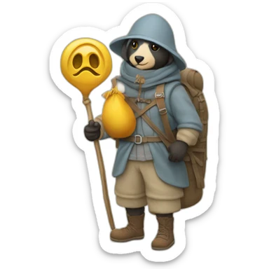 Peregrino con mochila camino de Santiago sticker