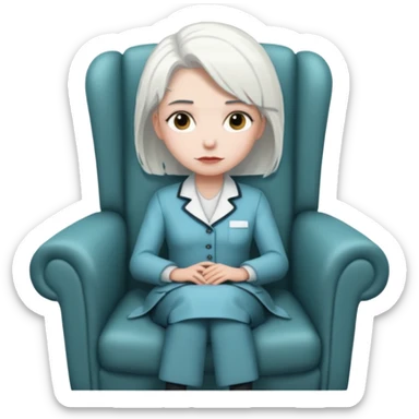 Анжела из lobotomy corporation ожидающая в кресле sticker