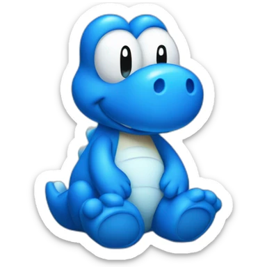Sad Blue Yoshi sticker
