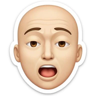 Mouth shut closed face going crazy  sticker