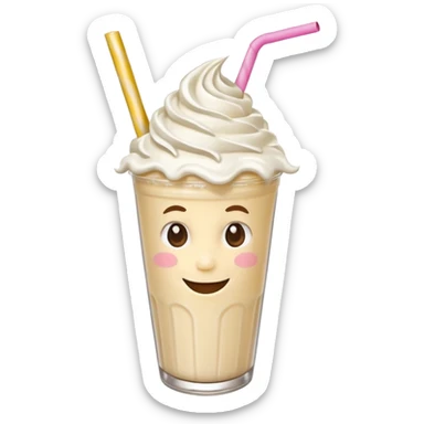 milkshake with a face and hair sticker