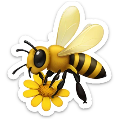 Honey bee and flower  sticker