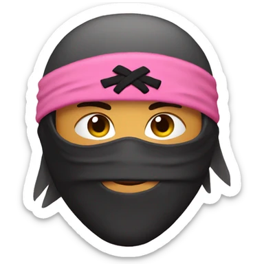 ninja combined with pink love sticker