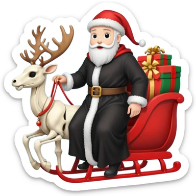 the Grim reaper dressed as Santa.... What gifts would be in his Sleigh.... What would his Sleigh likely look like.... Would the reindeer be skeletons, or ordinary reindeer sticker