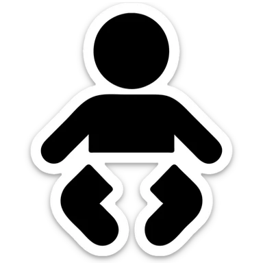 solid filled icon of a baby sticker