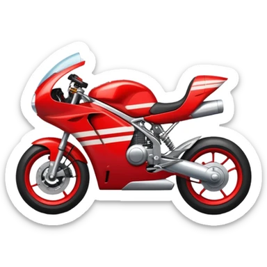 red motorbike with racing stripes sticker