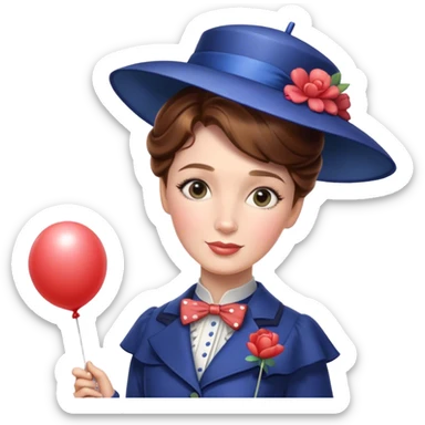 Mary Poppins with ballon sticker
