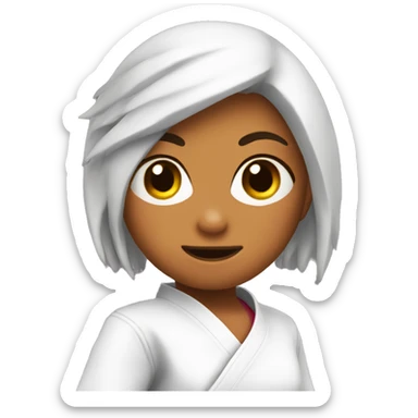 karate girl chicken sticker