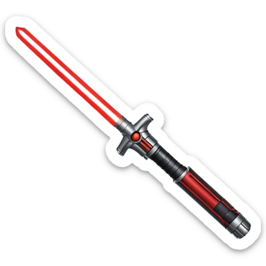 lightsaber with glowing red blade and simple hilt sticker