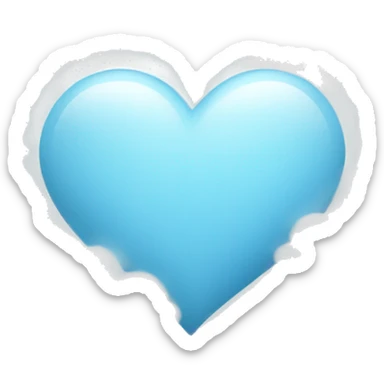 Light blue heart with clouds on the sides sticker