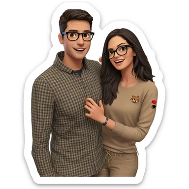 playful duo with style sticker