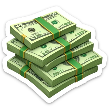 dollars paper money sticker