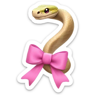 Snake with a pink bow sticker