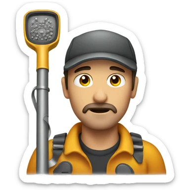 Man with metal detector sticker