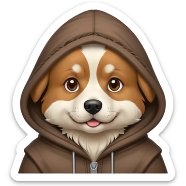 Dog wearing a hood sticker