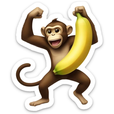 dancing monkey with banana sticker