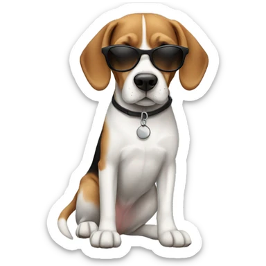 Dog breed beagle with sunglasses sticker