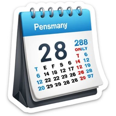 calendar in perspective, only the number 28, without the rest of the text sticker