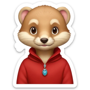 weasel with red pulloveer sticker