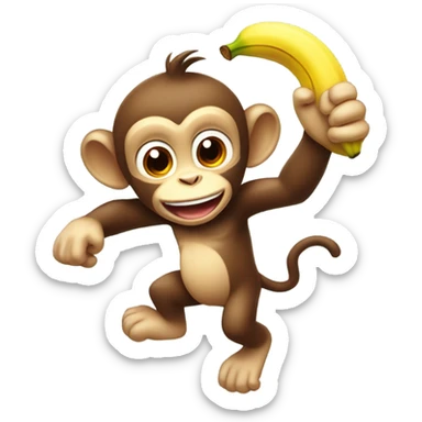 A silly monkey stealing sticker