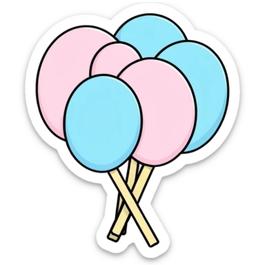 cotton candy pastel pink fluffy smooth evenly shaped not stringy or messy sticker