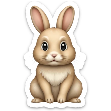 A beige  rabbit with black tâches Pls  sticker