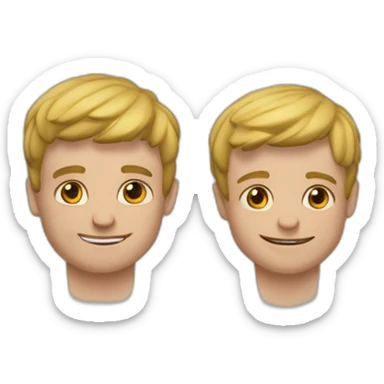 deux frères jumaux petit et muscle sticker