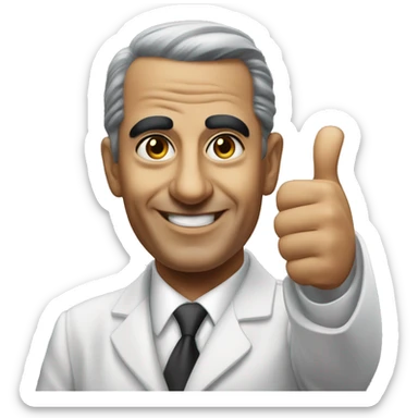 photorealistic Gamal Nasser shows thumbs up sticker