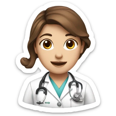 brown hair veterinary nurse sticker