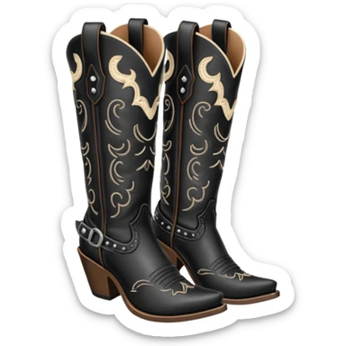 Black western cowgirl boots sticker