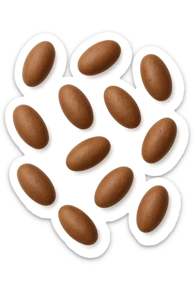 feci a palline leggermente allungate viste dall'alto sticker