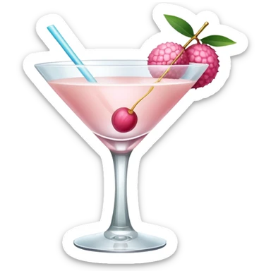 baby pink lychee martini drink sticker