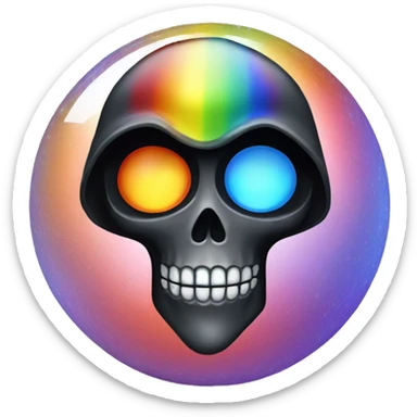 Rainbow grim reaper disco ball sticker