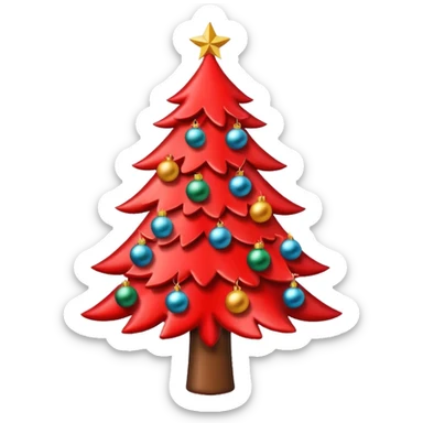 red christmas tree sticker