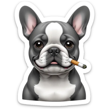 french bulldog smoking weed sticker