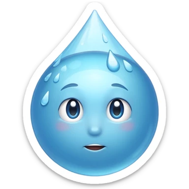 Tear drops with tiny words inside: overwhelmed, ignored, trying sticker