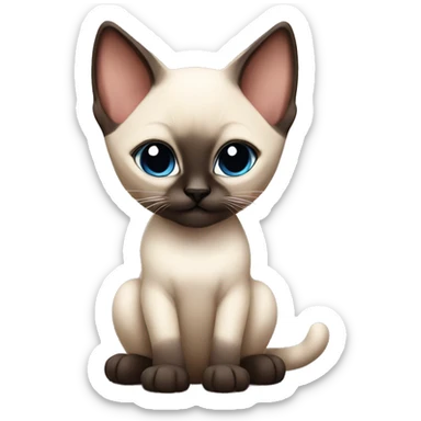 Siamese kitten sitting sticker