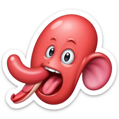 Tongue sticking out to the side silly mysterious sticker