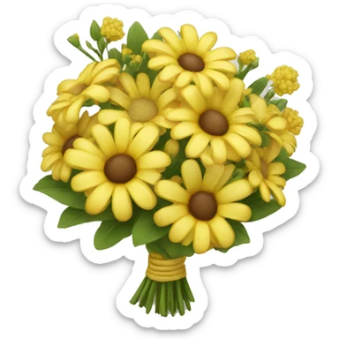 yellow bouquet  sticker