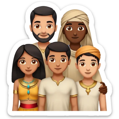 5 best friends, 1 Egyptian man, 1 indian girl 1 persian girl 1 moroccan boy 1 black boy sticker