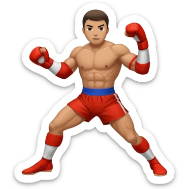 fighter kicking sticker