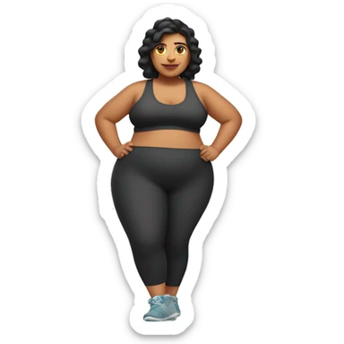 Fat latin woman in gym clothes sticker