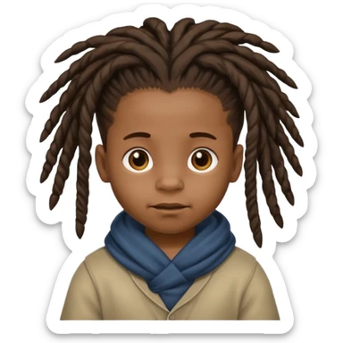 black baby boy with dreadlocks sticker