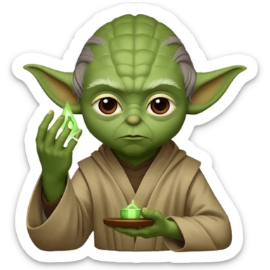 Yoda teaching Luke Jedi mind trick sticker