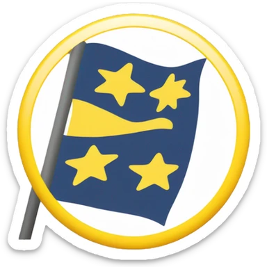 Create a flag with yellow and add a circle in central  sticker