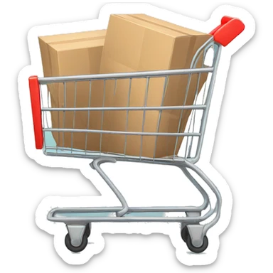shopping cart with boxies sticker