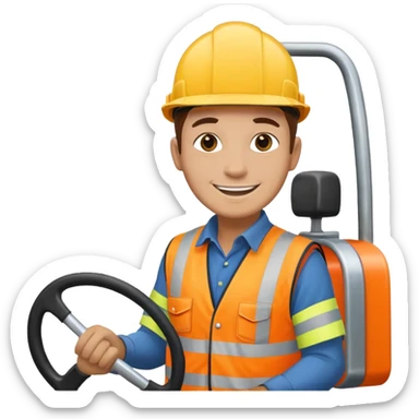 Scaffolder driving lorry after passing driving test sticker