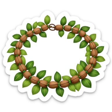 Kukui nut and ti leaf lei sticker