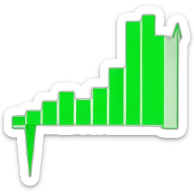 chart increasing with green line sticker